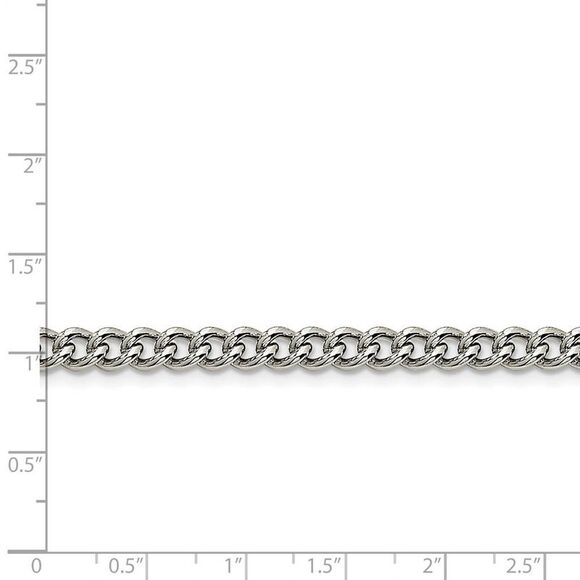 Men\'s 5.3mm Stainless Steel Round Curb Chain Necklace, 22 Inch